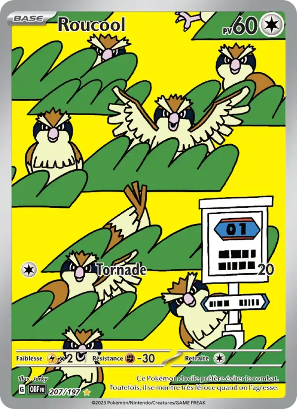 Carte Pokémon Roucool #207 — Flammes Obsidiennes