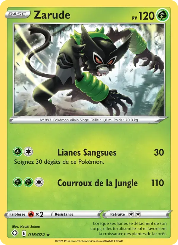 Carte Pokémon Zarude #16 — Destinées Radieuses