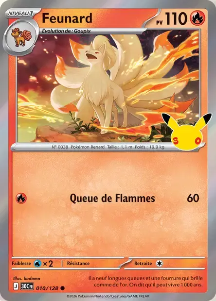 Carte Pokémon Feunard #010 — 30ᵉ Anniversaire