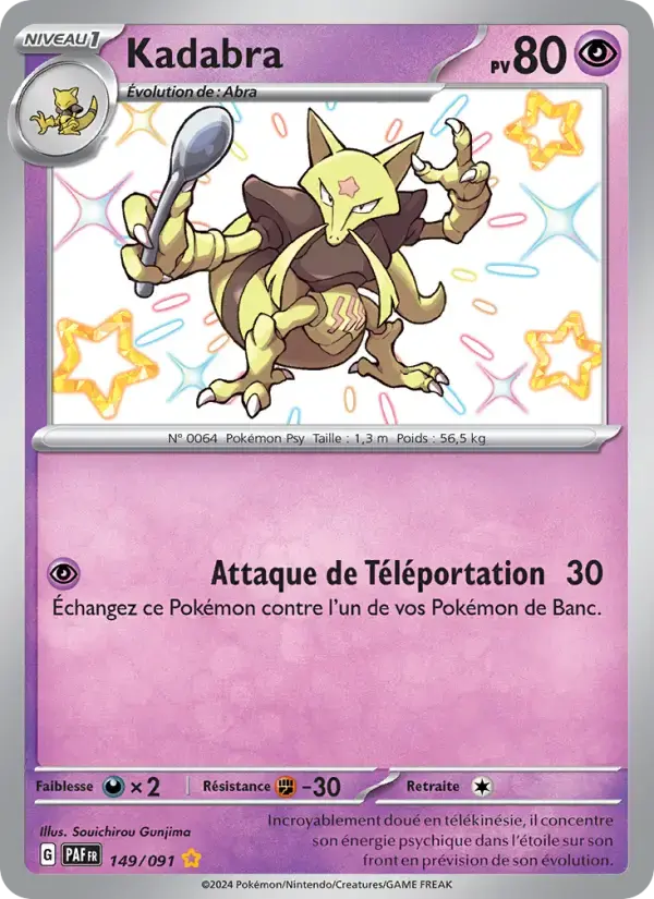 Carte Pokémon Kadabra #149 — Destinées de Paldea