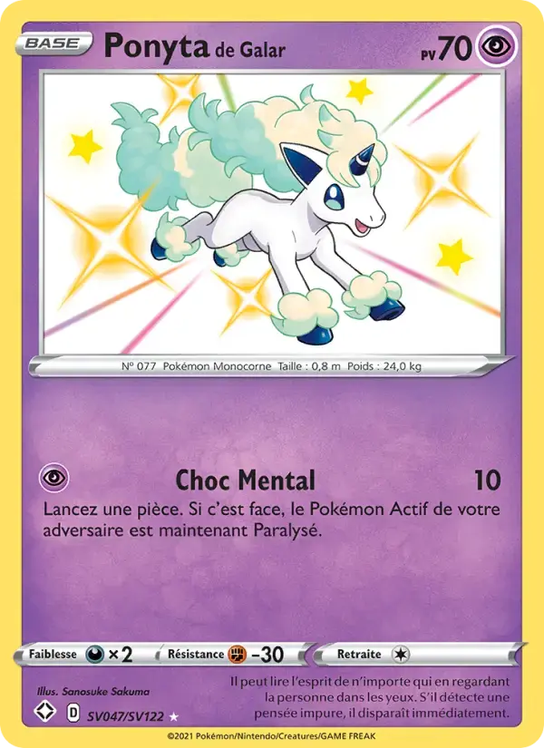 Carte Pokémon Ponyta de Galar #SV047 — Destinées Radieuses