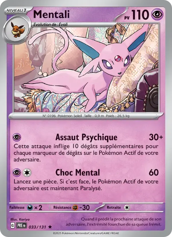 Carte Pokémon Mentali #033 — Évolutions Prismatiques