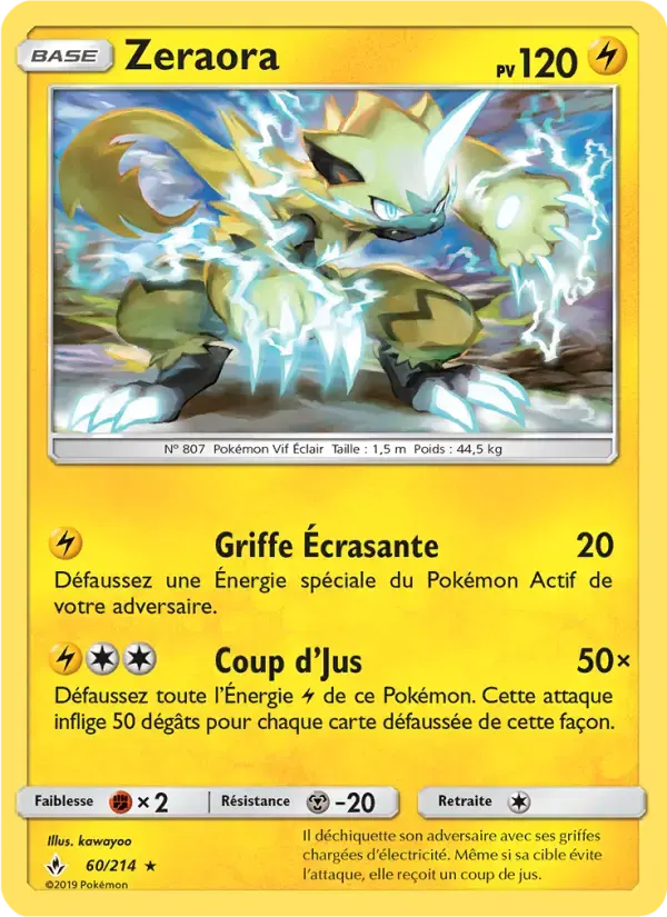 Carte Pokémon Zeraora #60 — Alliance Infaillible