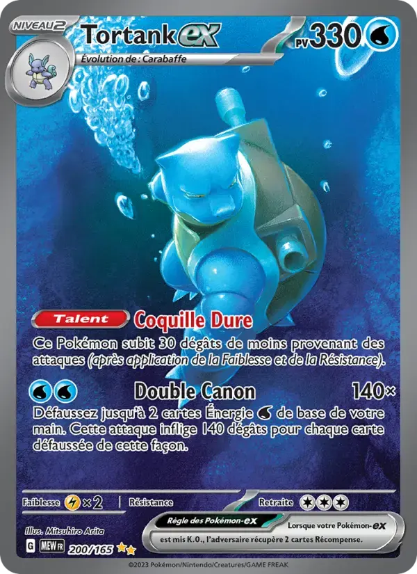 Carte Pokémon Tortank-ex #200 — Pokémon 151