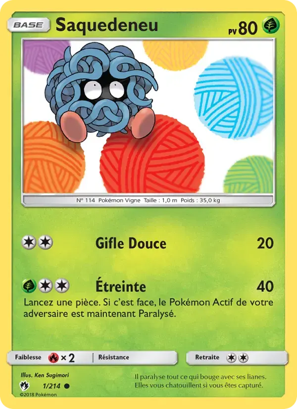 Carte Pokémon Saquedeneu #1 — Tonnerre Perdu