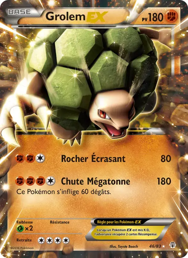 Carte Pokémon Grolem-EX #46 — Générations