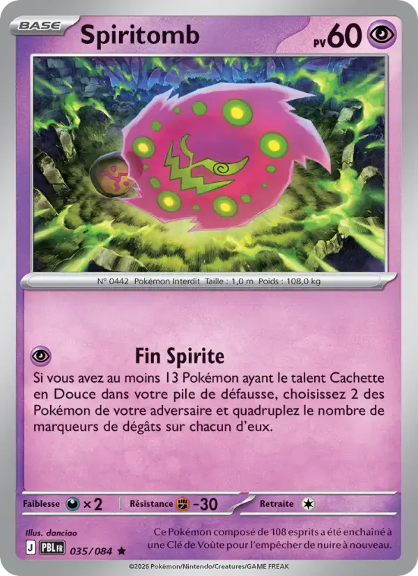 Carte Pokémon Spiritomb #035 — Nuit Noire