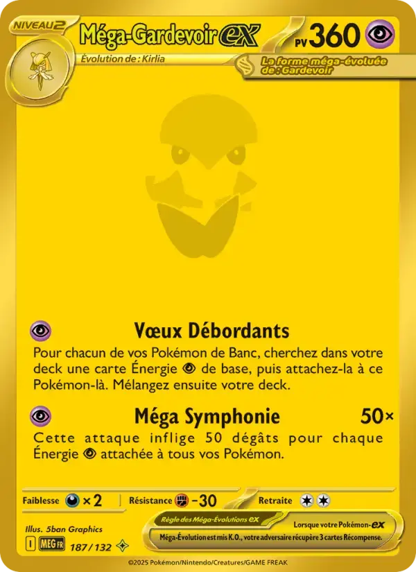Carte Pokémon Méga-Gardevoir-ex #187 — Méga-Évolution