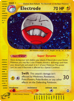 Carte Pokémon Électrode #H07 — Aquapolis