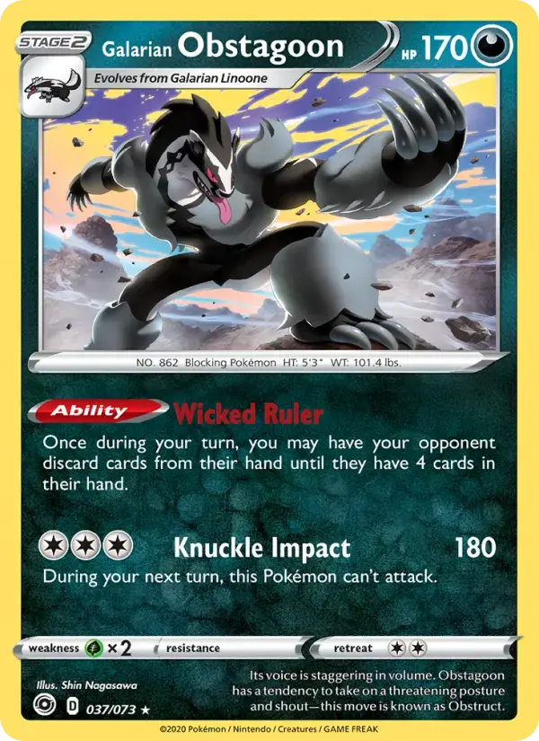 Galarian Obstagoon #37 — Champion's Path