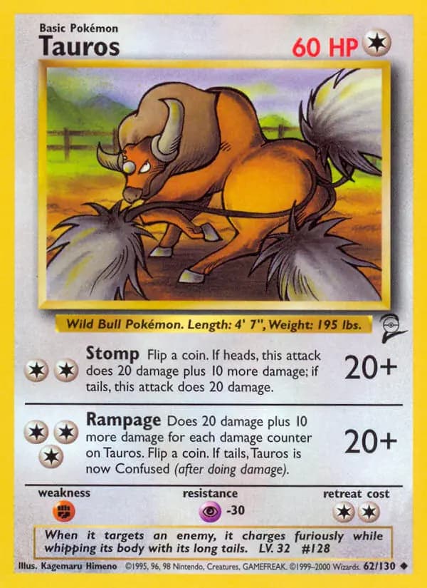 Tauros #62 — Base Set 2