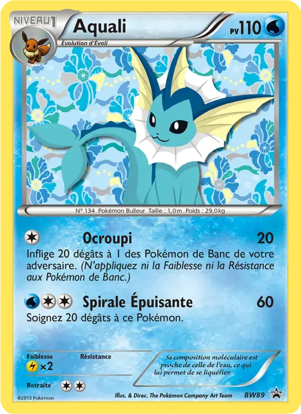 Carte Pokémon Aquali #BW89 — Promos Noir et Blanc