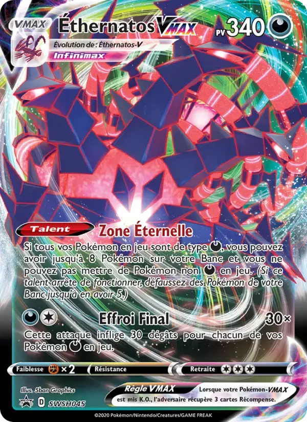 Carte Pokémon Éthernatos VMAX #SWSH045 — Promos Épée et Bouclier