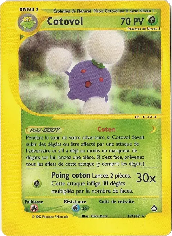 Carte Pokémon Cotovol #17 — Aquapolis