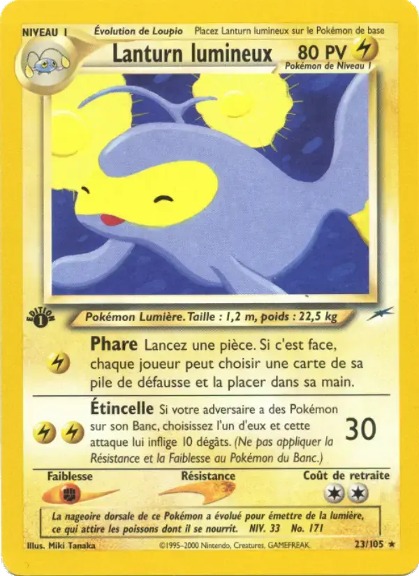 Carte Pokémon Lanturn lumineux #23 — Neo Destiny