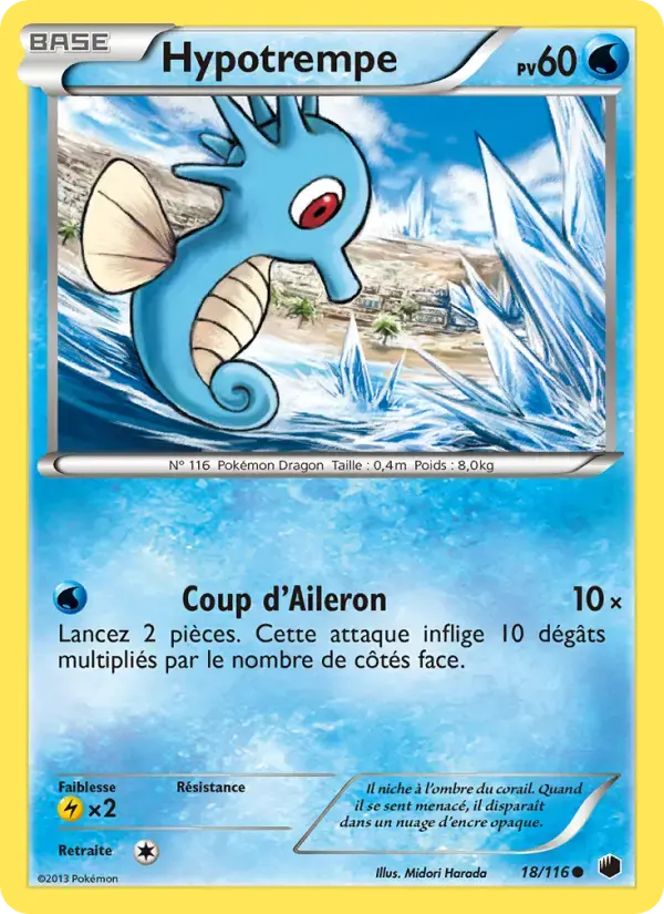 Carte Pokémon Hypotrempe #18 — Glaciation Plasma