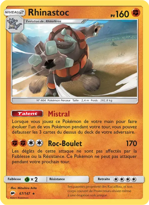 Carte Pokémon Rhinastoc #67 — Ombres Ardentes