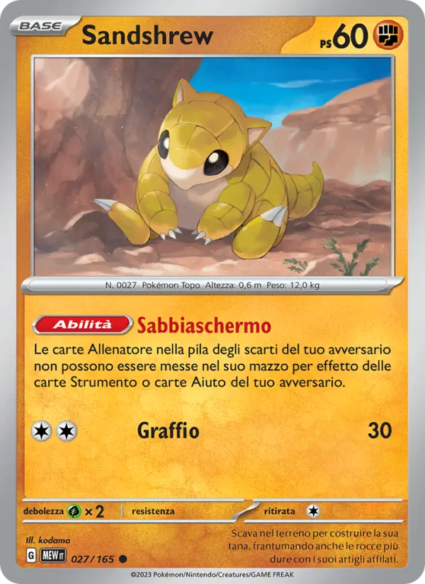 Carte Pokémon Sabelette #027 — Pokémon 151