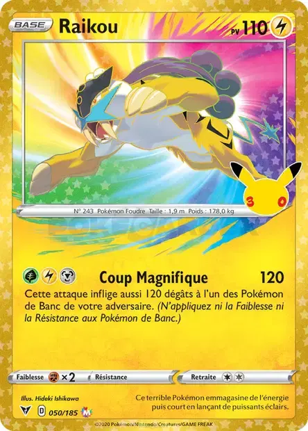 Carte Pokémon Raikou #050/185 — 30ᵉ Anniversaire