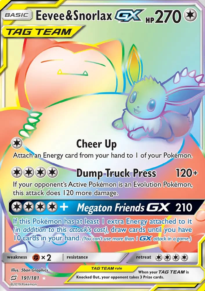 Eevee & Snorlax GX #191 — Team Up