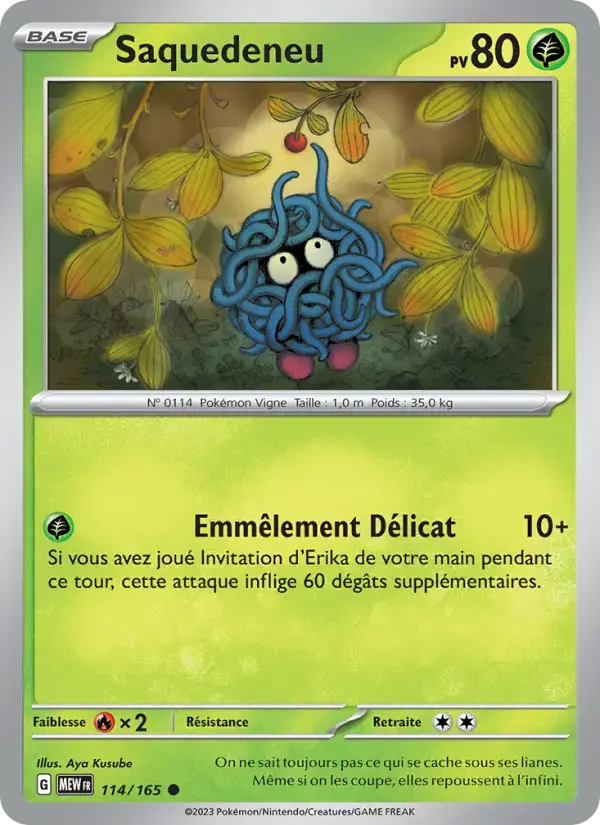 Carte Pokémon Saquedeneu #114 — Pokémon 151