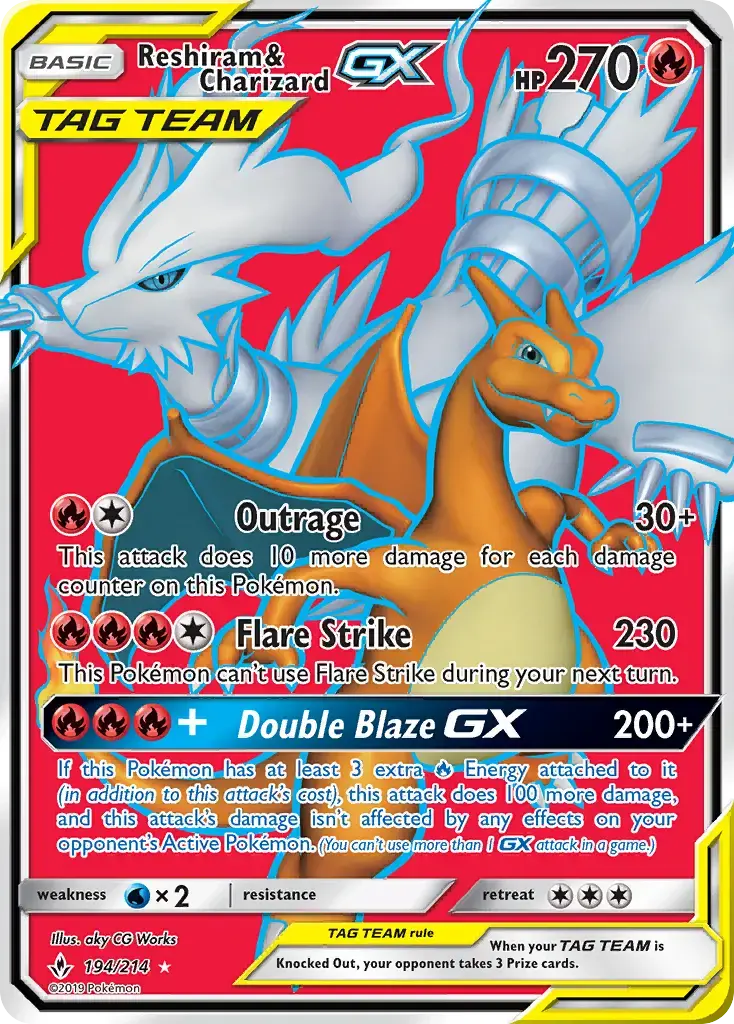 Reshiram & Charizard GX #194 — Unbroken Bonds