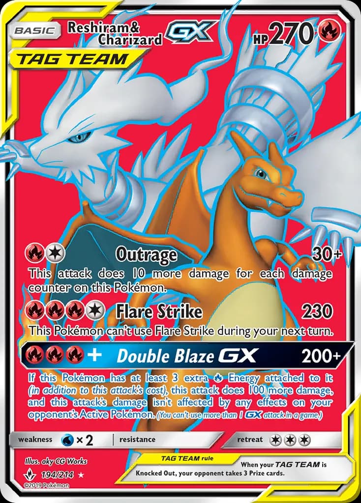 Reshiram & Charizard GX #194 — Unbroken Bonds