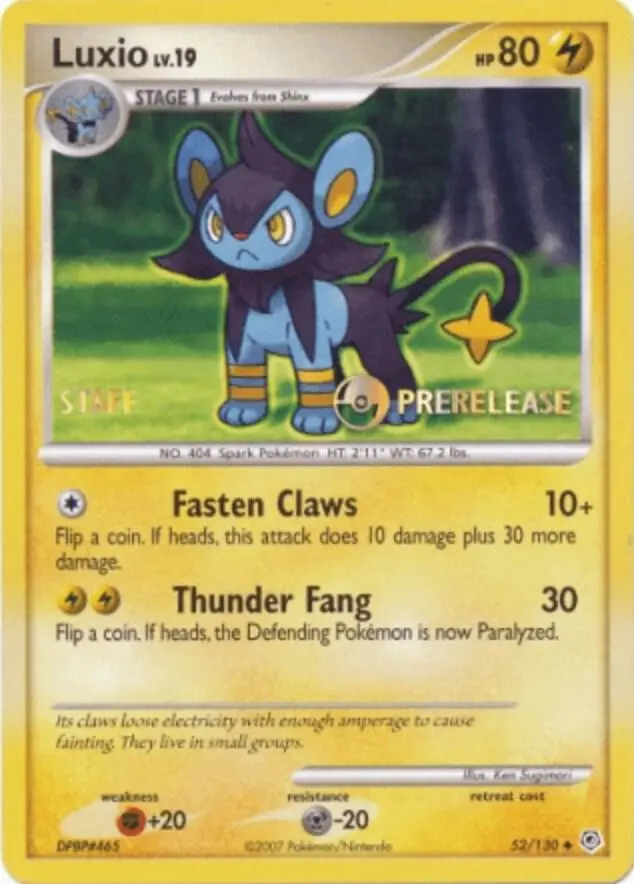 Carte Pokémon Luxio #52 — Promos Nintendo