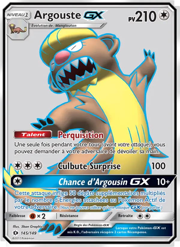 Carte Pokémon Argouste GX #145 — Soleil et Lune