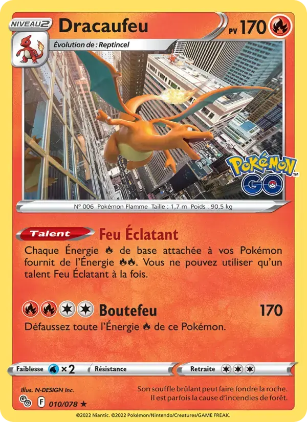 Carte Pokémon Dracaufeu #010 — Pokémon GO
