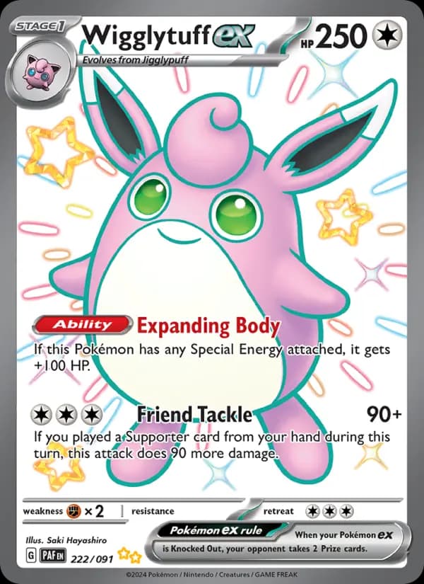 Wigglytuff ex #222 — Paldean Fates