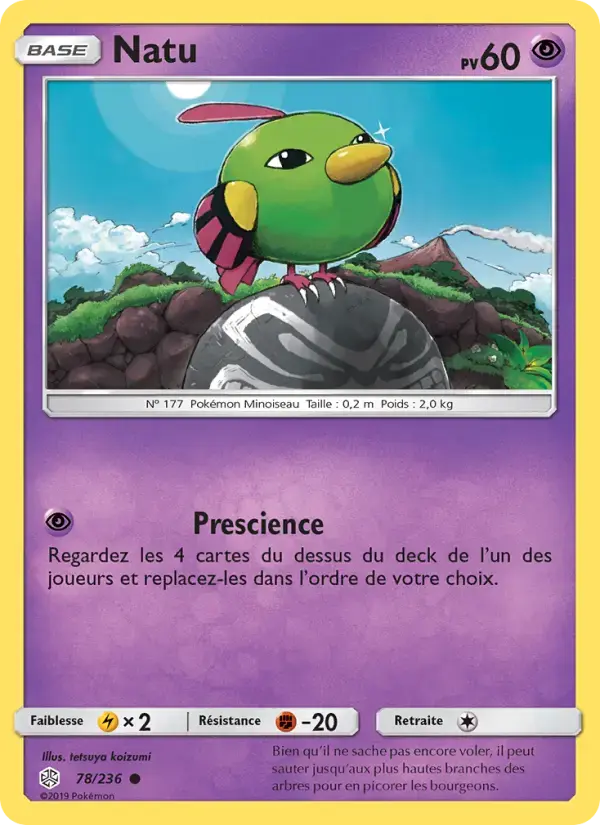 Carte Pokémon Natu #78 — Éclipse Cosmique