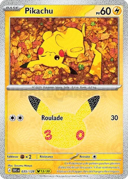 Carte Pokémon Pikachu #035 — 30ᵉ Anniversaire