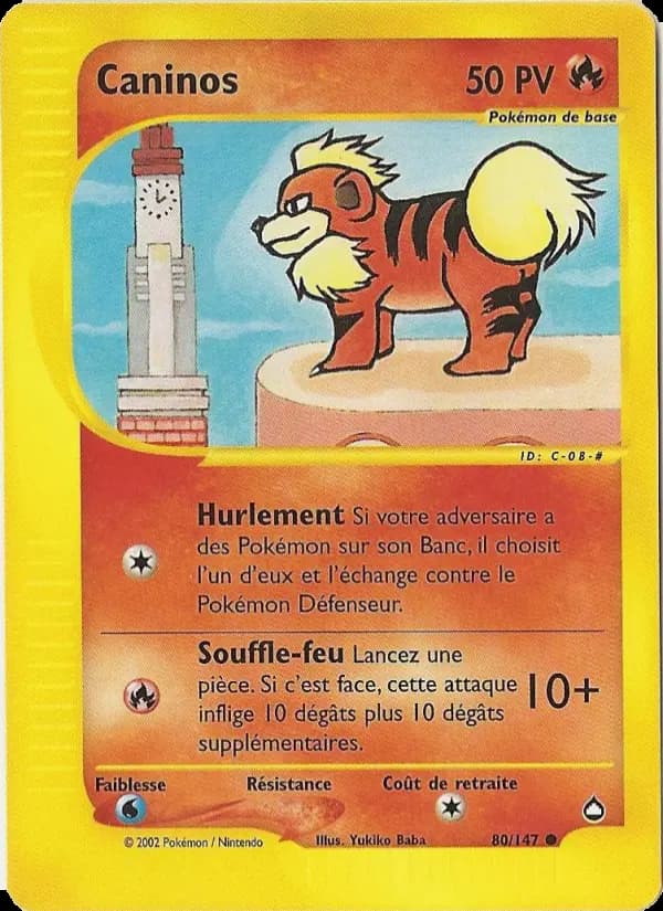 Carte Pokémon Caninos #80 — Aquapolis