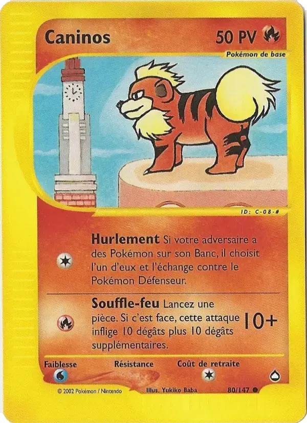 Carte Pokémon Caninos #80 — Aquapolis