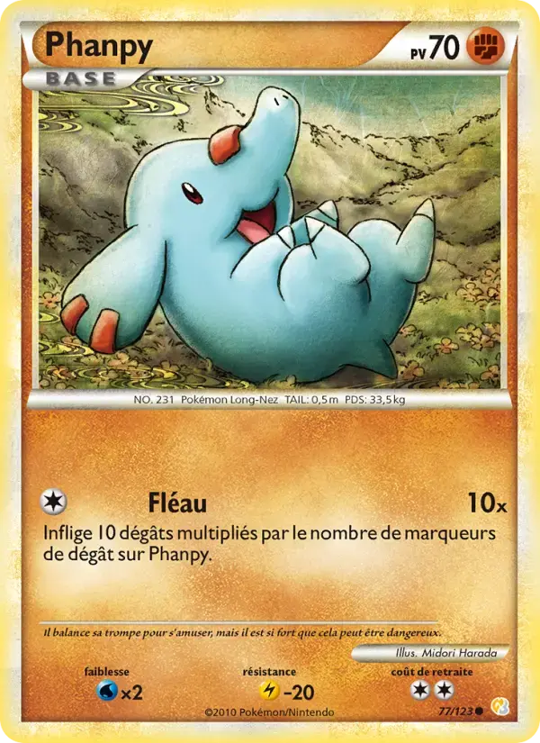 Carte Pokémon Phanpy #77 — HeartGold SoulSilver