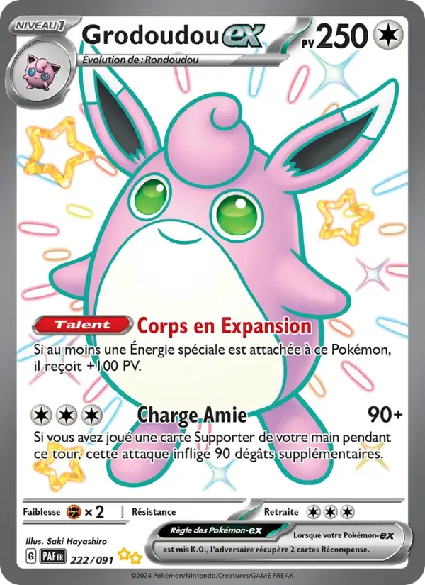 Carte Pokémon Grodoudou-ex #222 — Destinées de Paldea