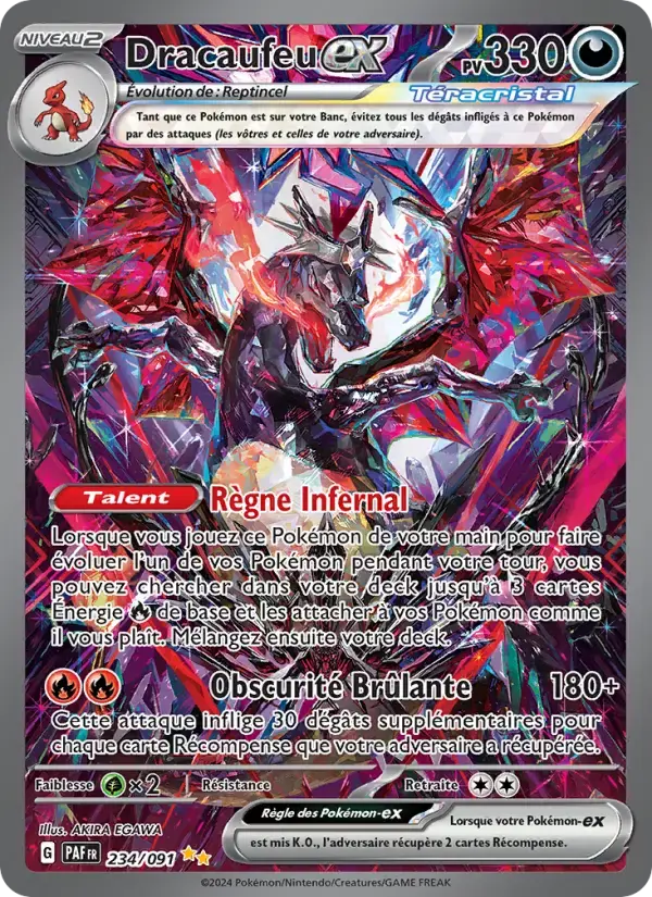 Carte Pokémon Dracaufeu-ex #234 — Destinées de Paldea