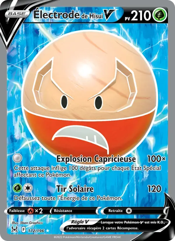 Carte Pokémon Électrode de Hisui V #172 — Origine Perdue