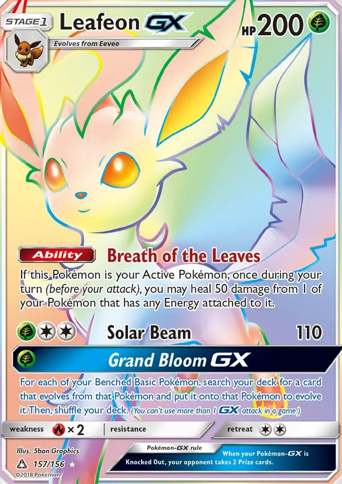Leafeon GX #157 — Ultra Prism