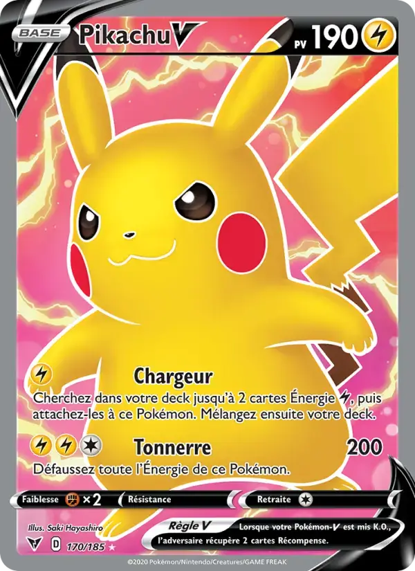 Carte Pokémon Pikachu V #170 — Voltage Éclatant