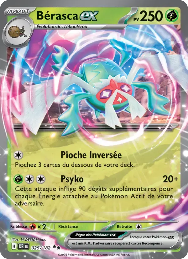 Carte Pokémon Bérasca-ex #025 — Rivalités Destinées