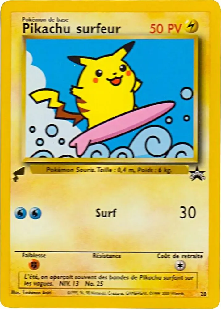 Carte Pokémon Pikachu surfeur #28 — Pikachu World Collection
