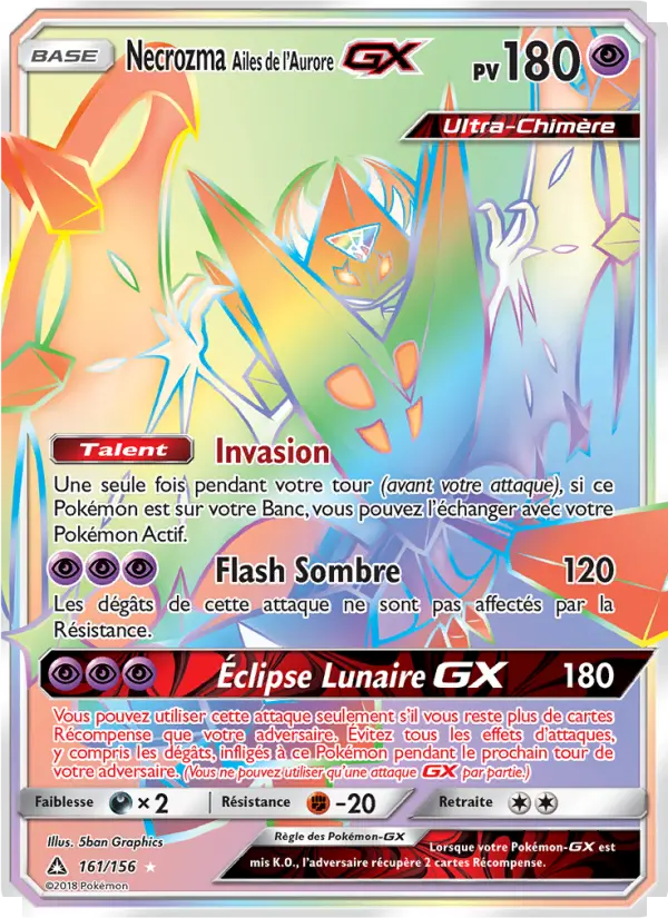 Carte Pokémon Necrozma Ailes de l’Aurore GX #161 — Ultra-Prisme
