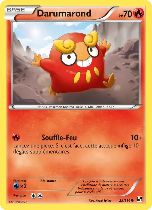 Carte Pokémon Darumarond #23 — Noir et Blanc