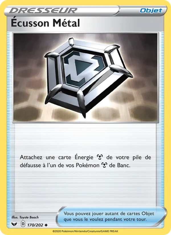 Carte Pokémon Écusson Métal #170 — Épée et Bouclier
