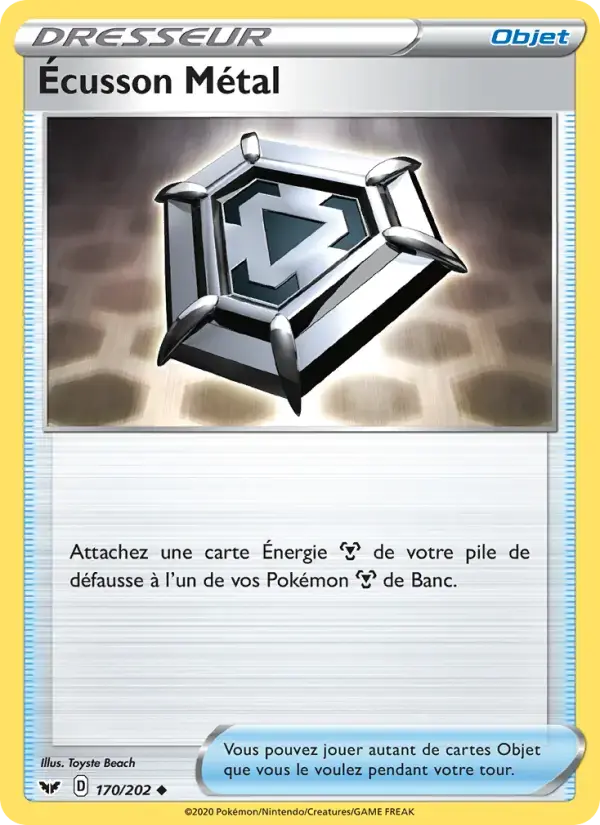 Carte Pokémon Écusson Métal #170 — Épée et Bouclier