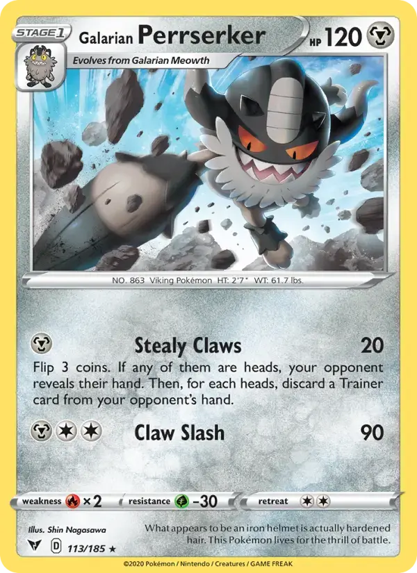 Galarian Perrserker #113 — Vivid Voltage