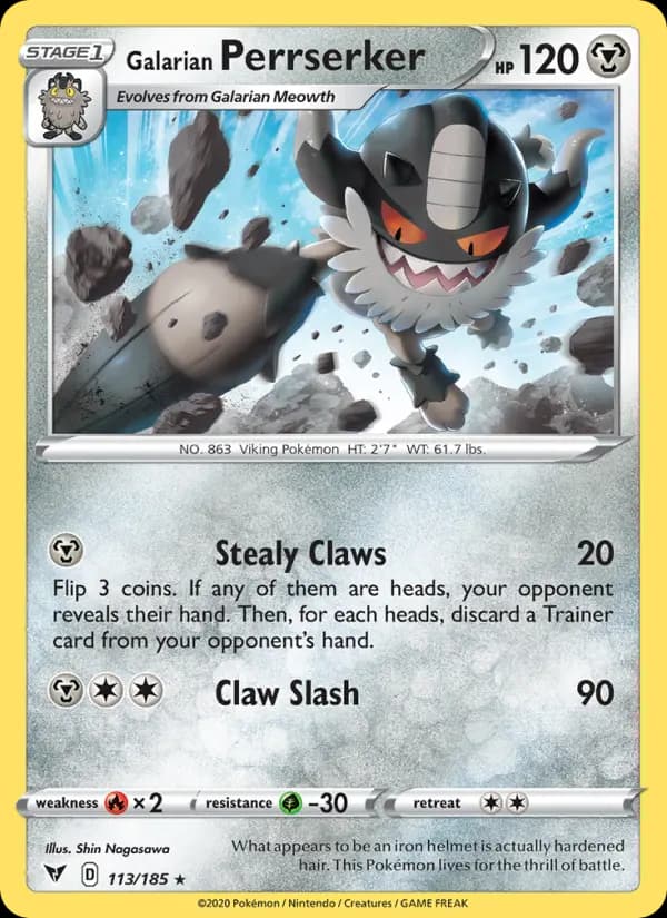 Galarian Perrserker #113 — Vivid Voltage
