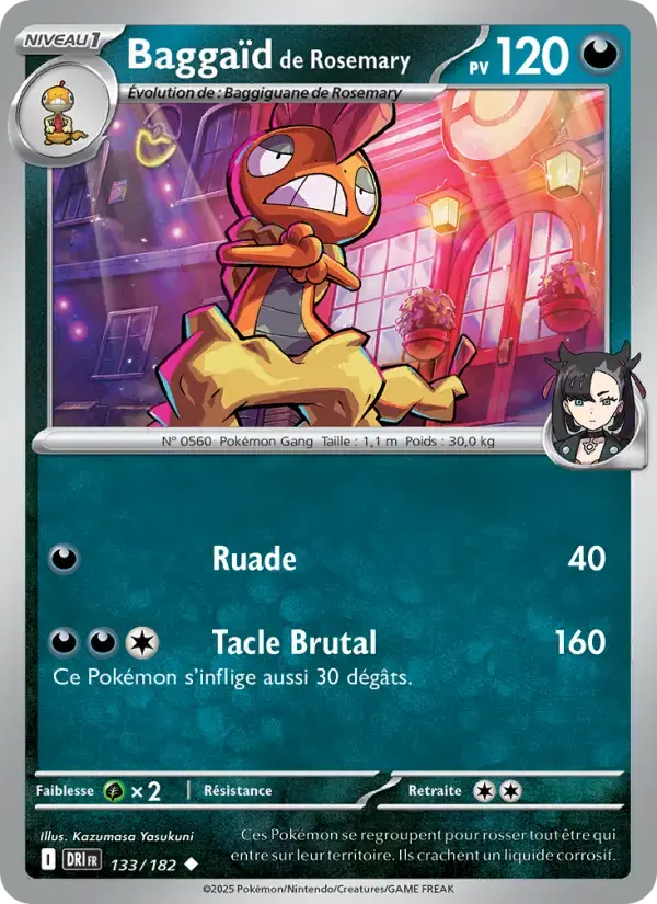 Carte Pokémon Baggaïd de Rosemary #133 — Rivalités Destinées